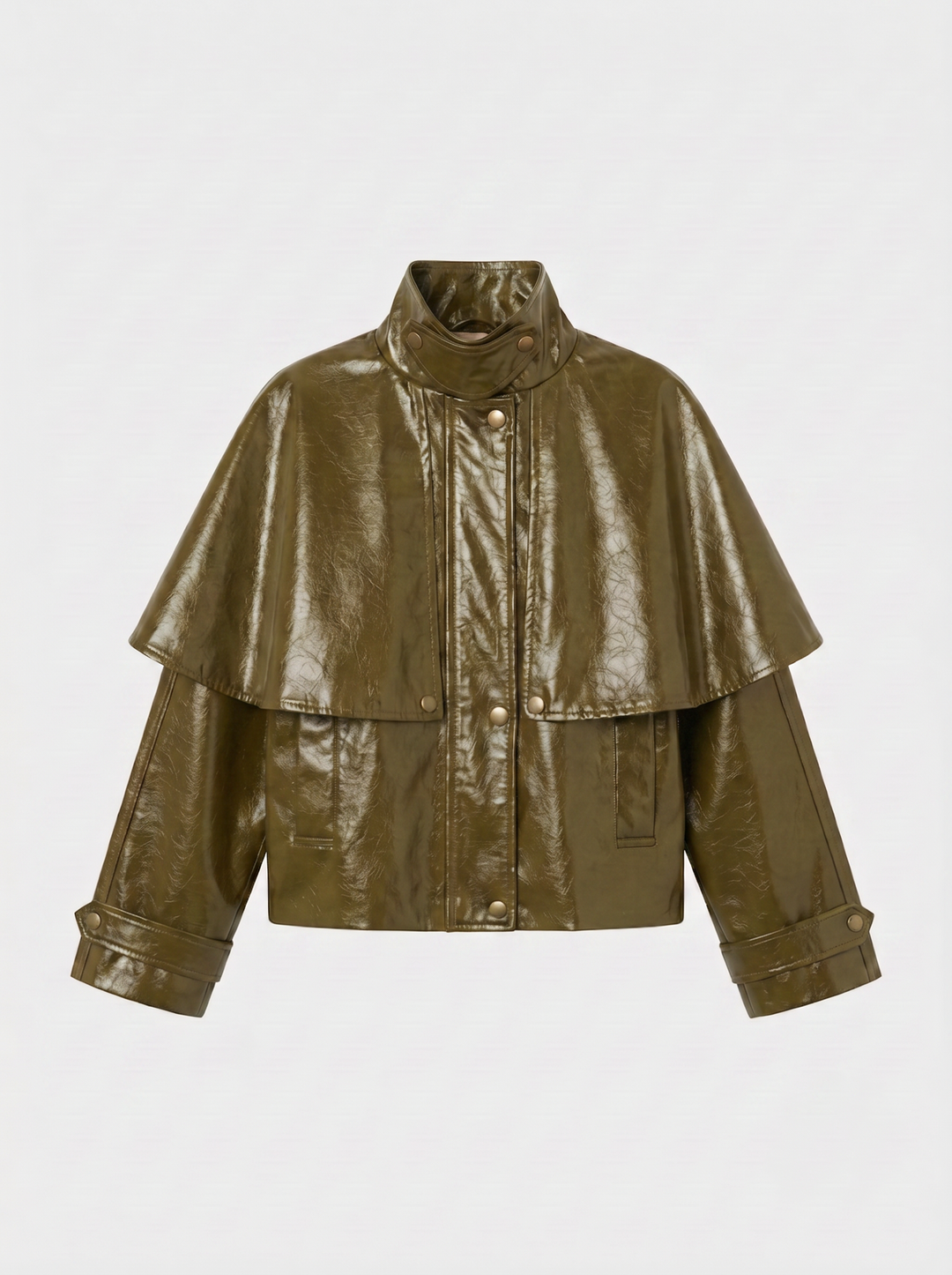 Veste cape similicuir Vert 9512