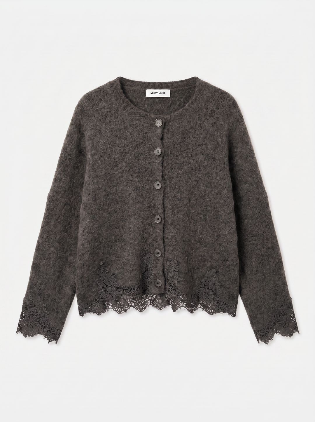 Gilet manches dentelle Gris 2752