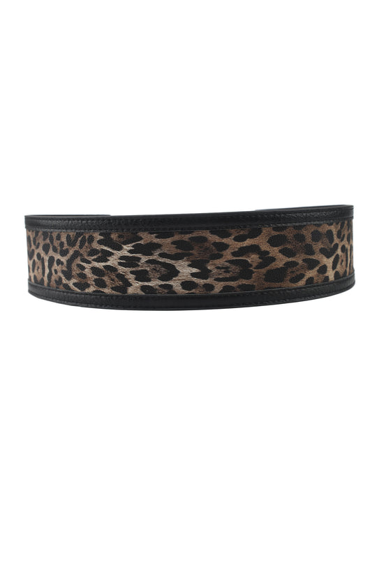 Ceinture léopard épaisse noir