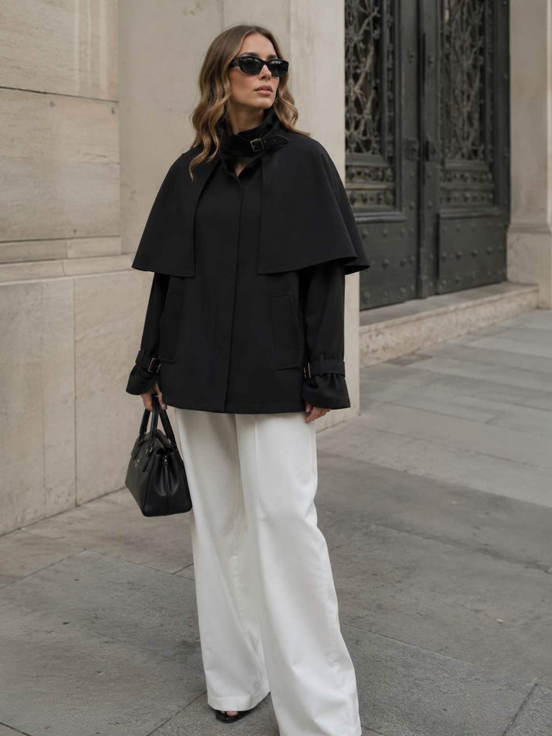 Trench Cape court 10280 Noir