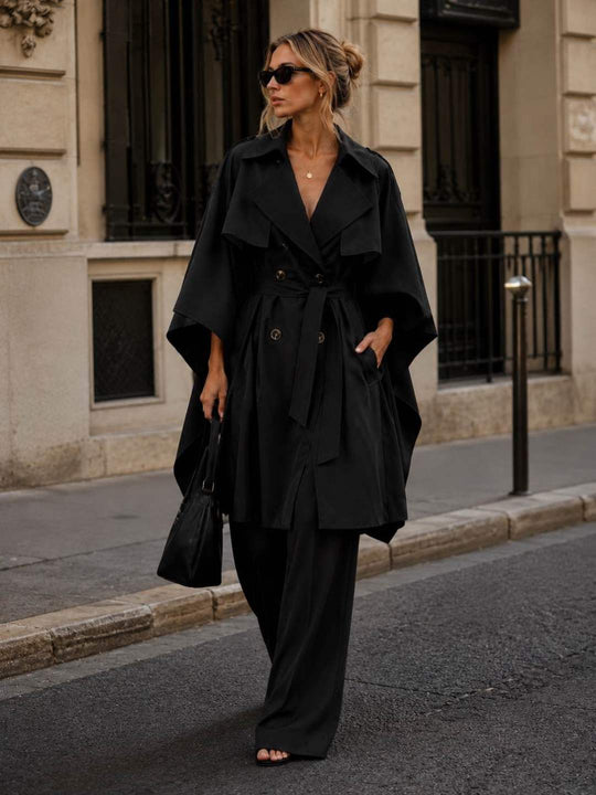 Trench cape milong Noir 10278