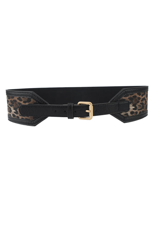 Ceinture léopard épaisse noir