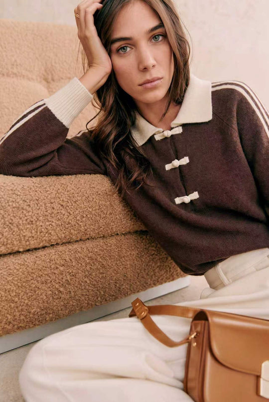 Pull col boutonné Choco 2772