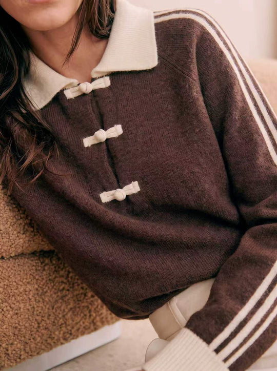 Pull col boutonné Choco 2772