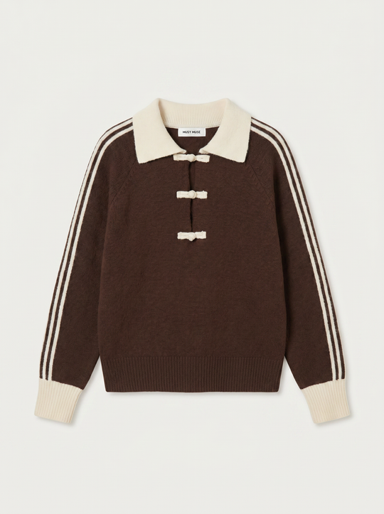 Pull col boutonné Choco 2772
