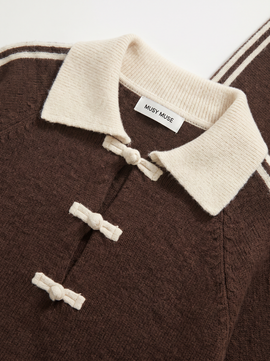 Pull col boutonné Choco 2772