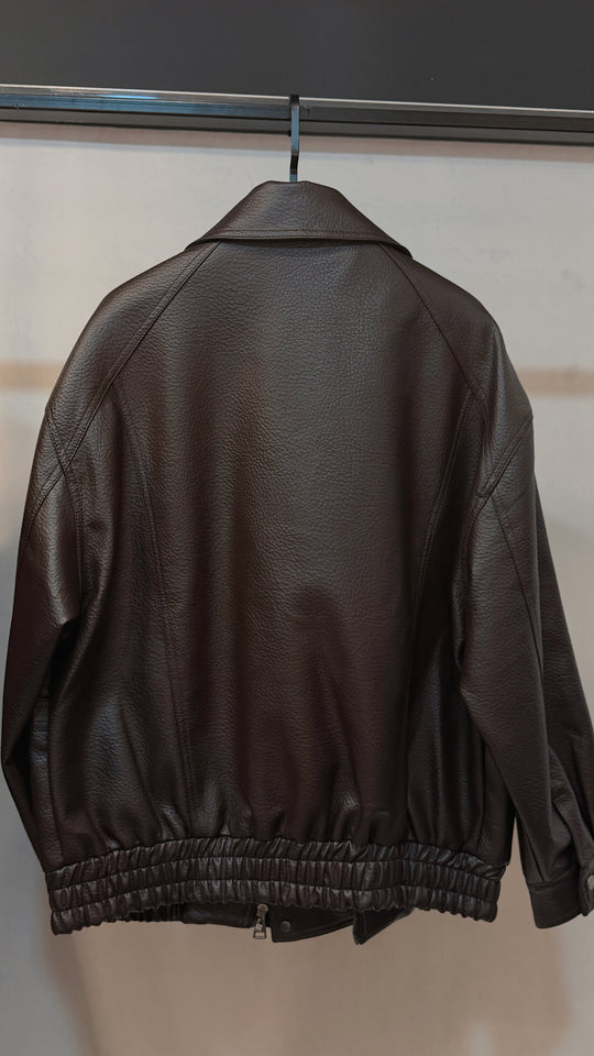 Veste similicuir oversize 870 Choco