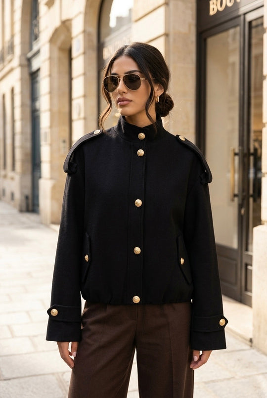 Veste boutons or 873 Noir