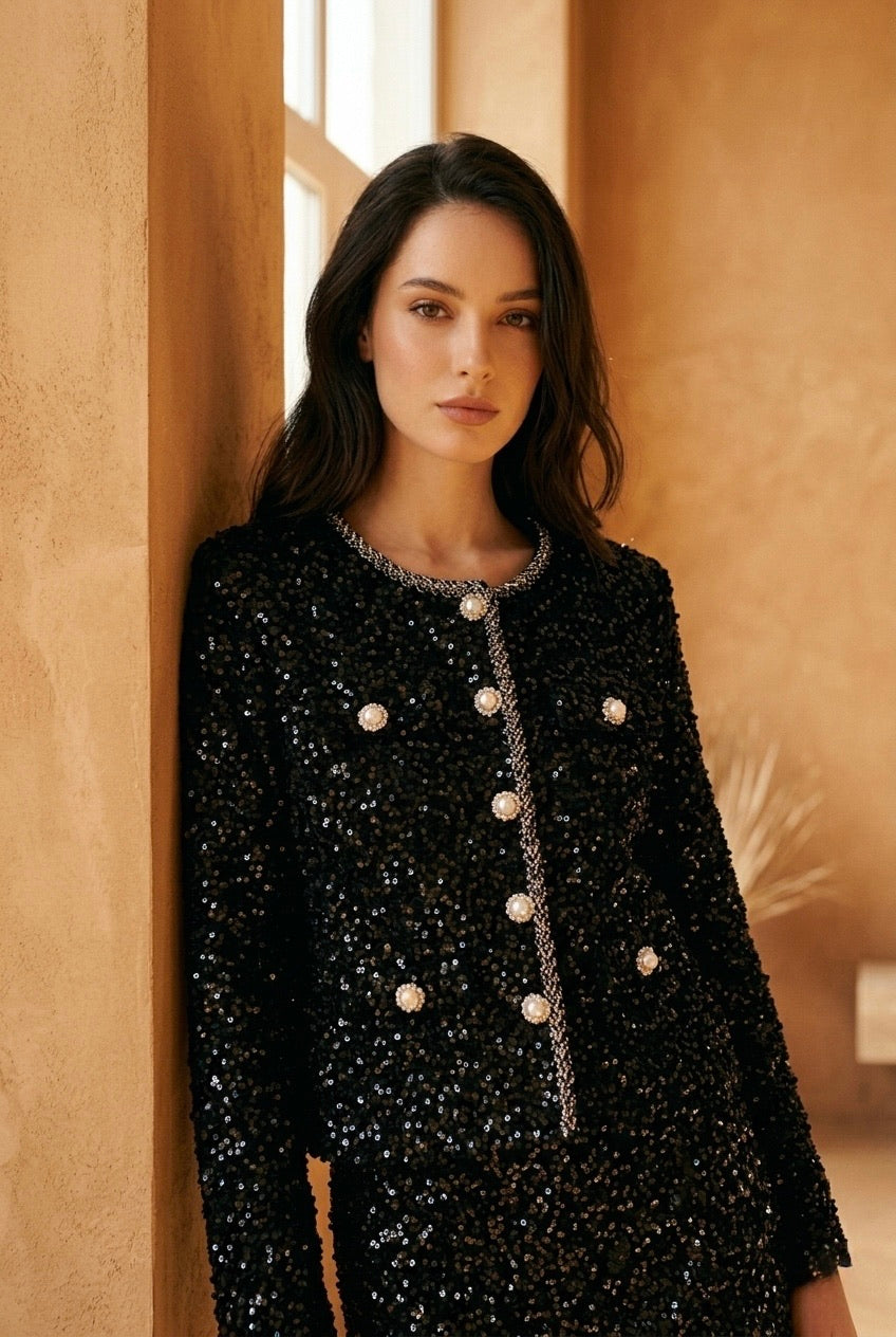 Veste sequin 24150 Noirs (taille petit )