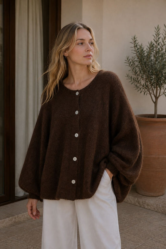 Pull gilet manches bouffantes