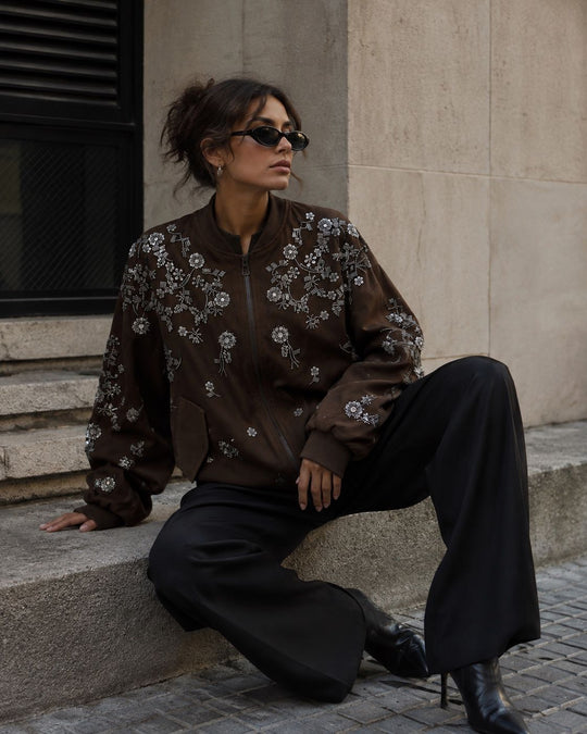 Bomber brodes strass Choco HQ001