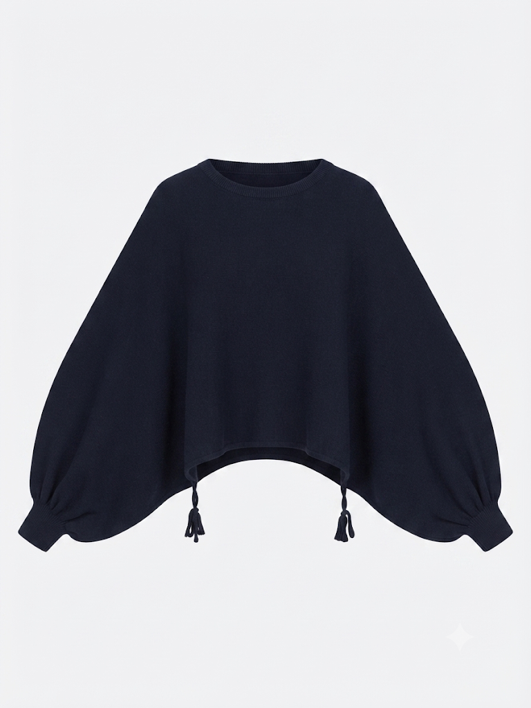 Pull manches loose bleu marine B2022