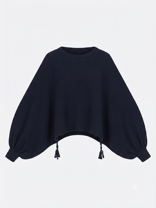 Pull manches loose bleu marine B2022