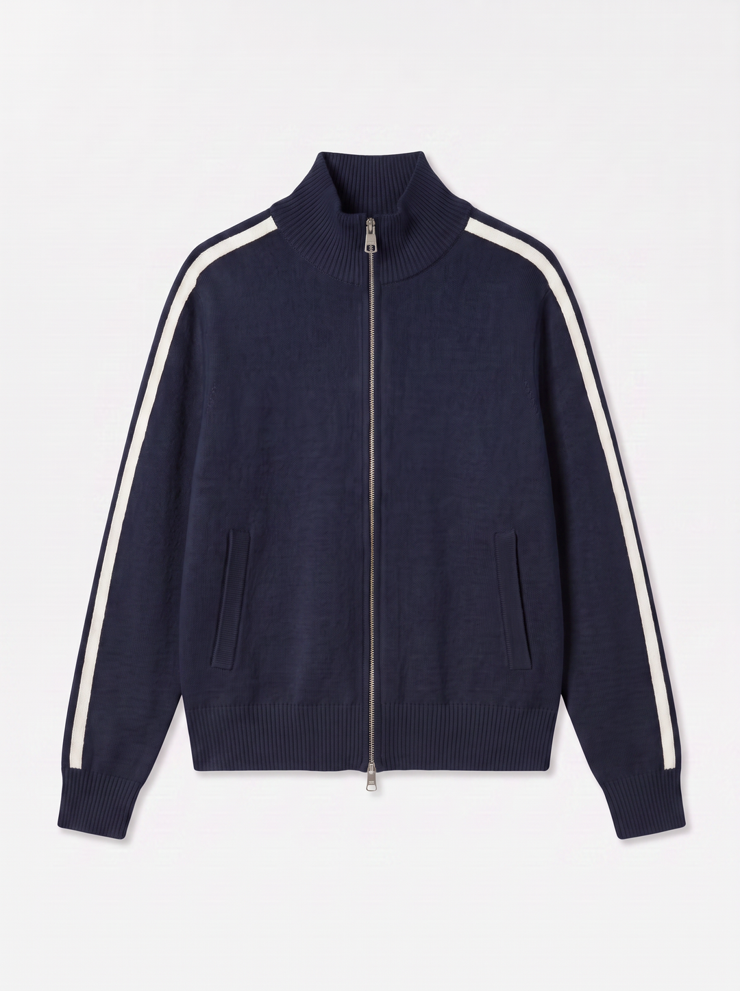 Pull gilet zip bleu marine B2017