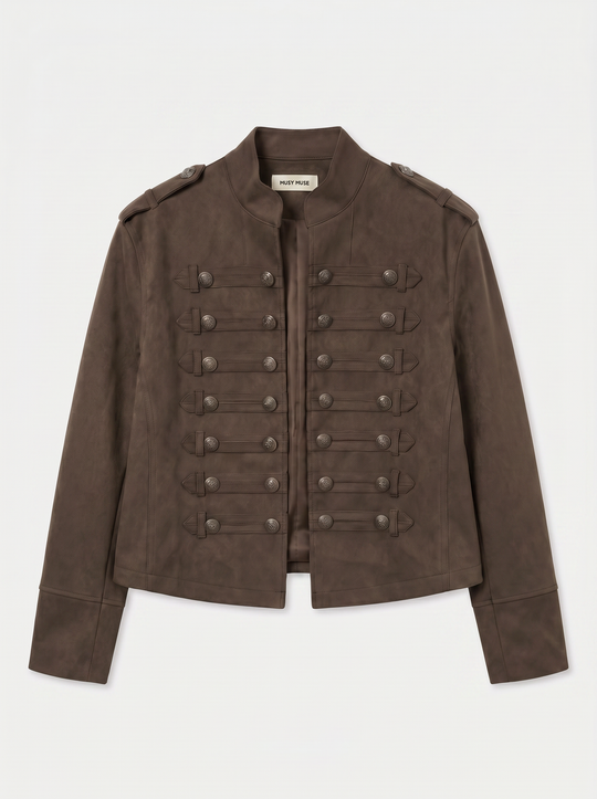 Veste daim officier choco 9523