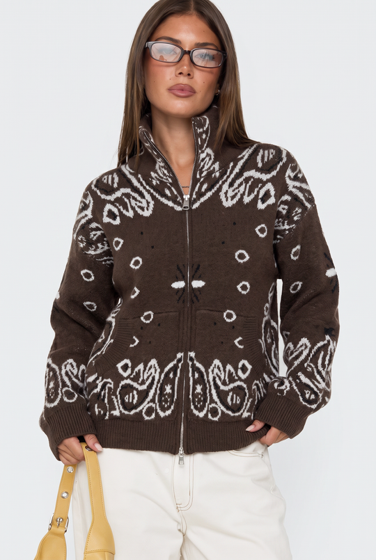 Pull gilet Bandana choco 06SC191