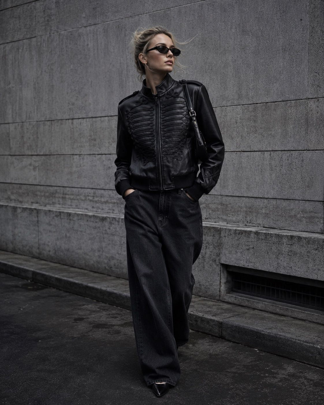 Veste similicuir officier Noir 139005
