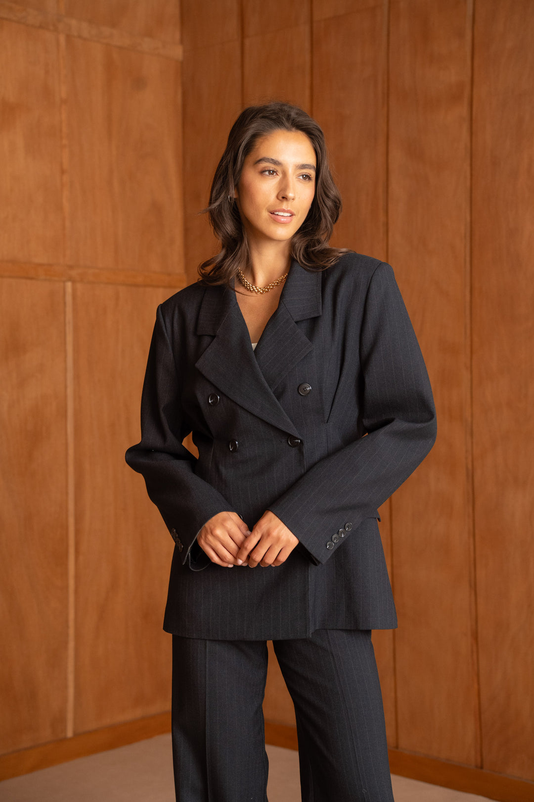 Blazer rayure pinces bleu 26172