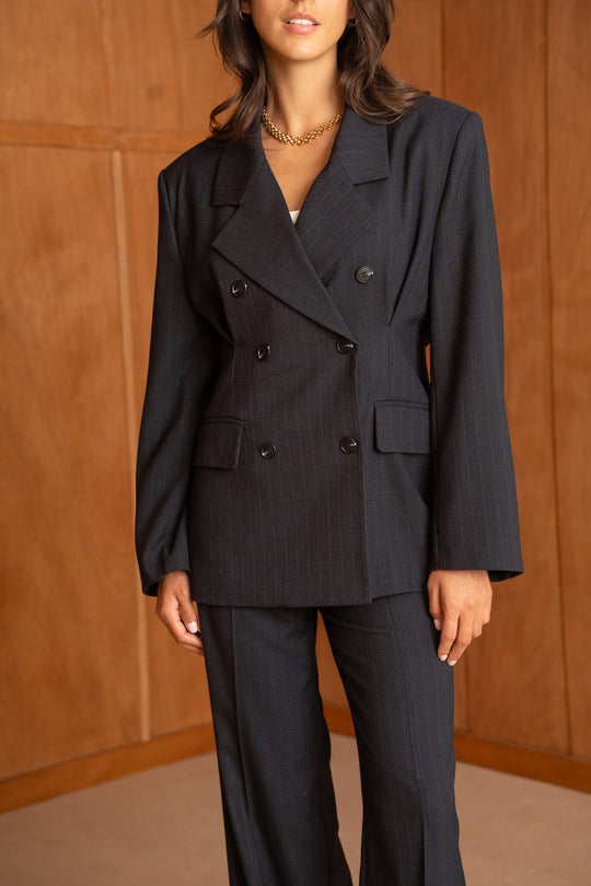Blazer rayure pinces bleu 26172