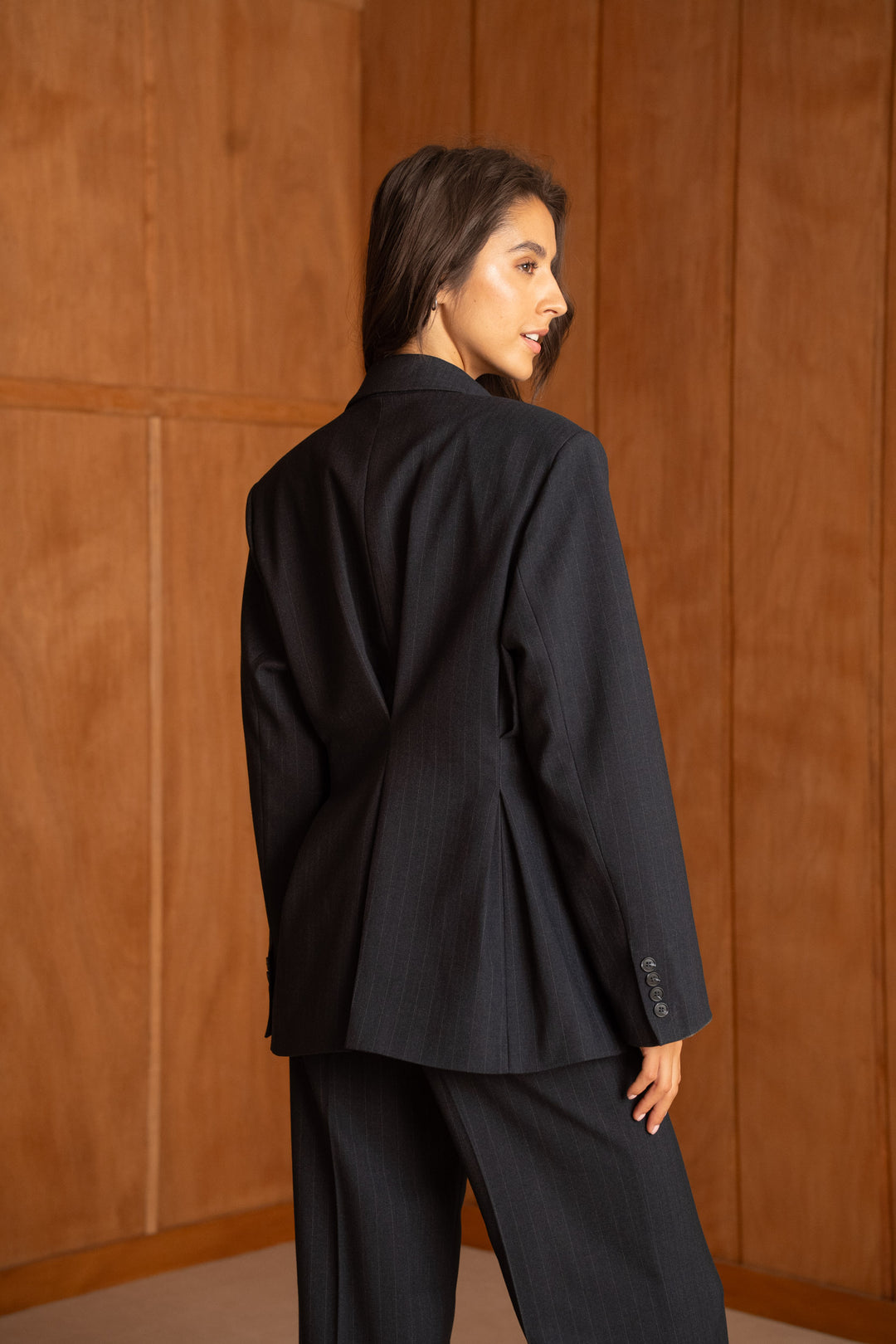 Blazer rayure pinces bleu 26172
