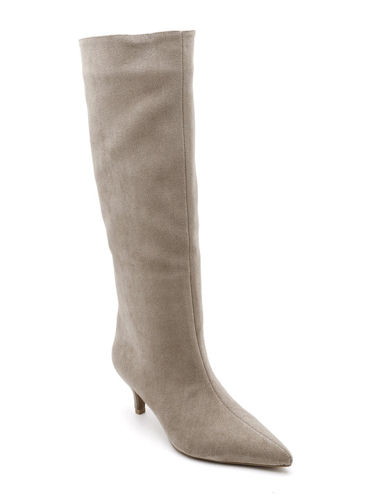 Boot petit talon daim taupe (khaki) 2526A-1