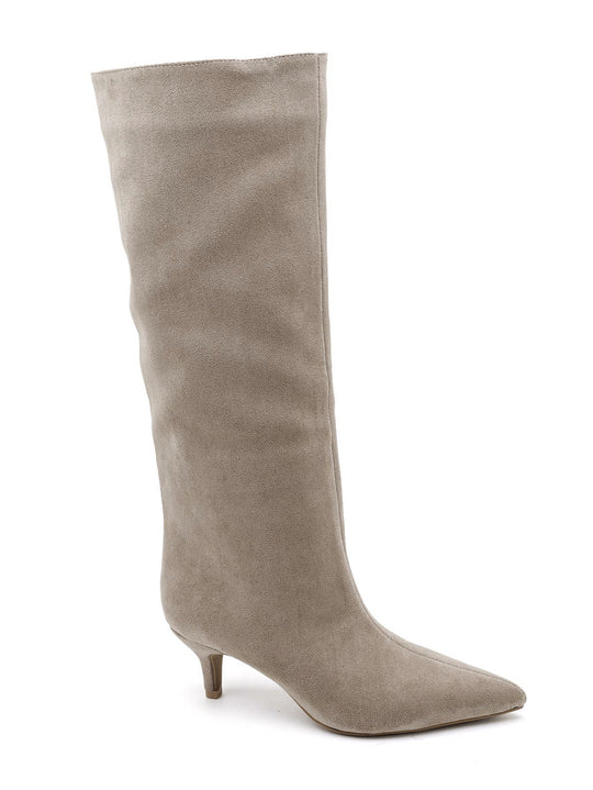 Boot petit talon daim taupe (khaki) 2526A-1