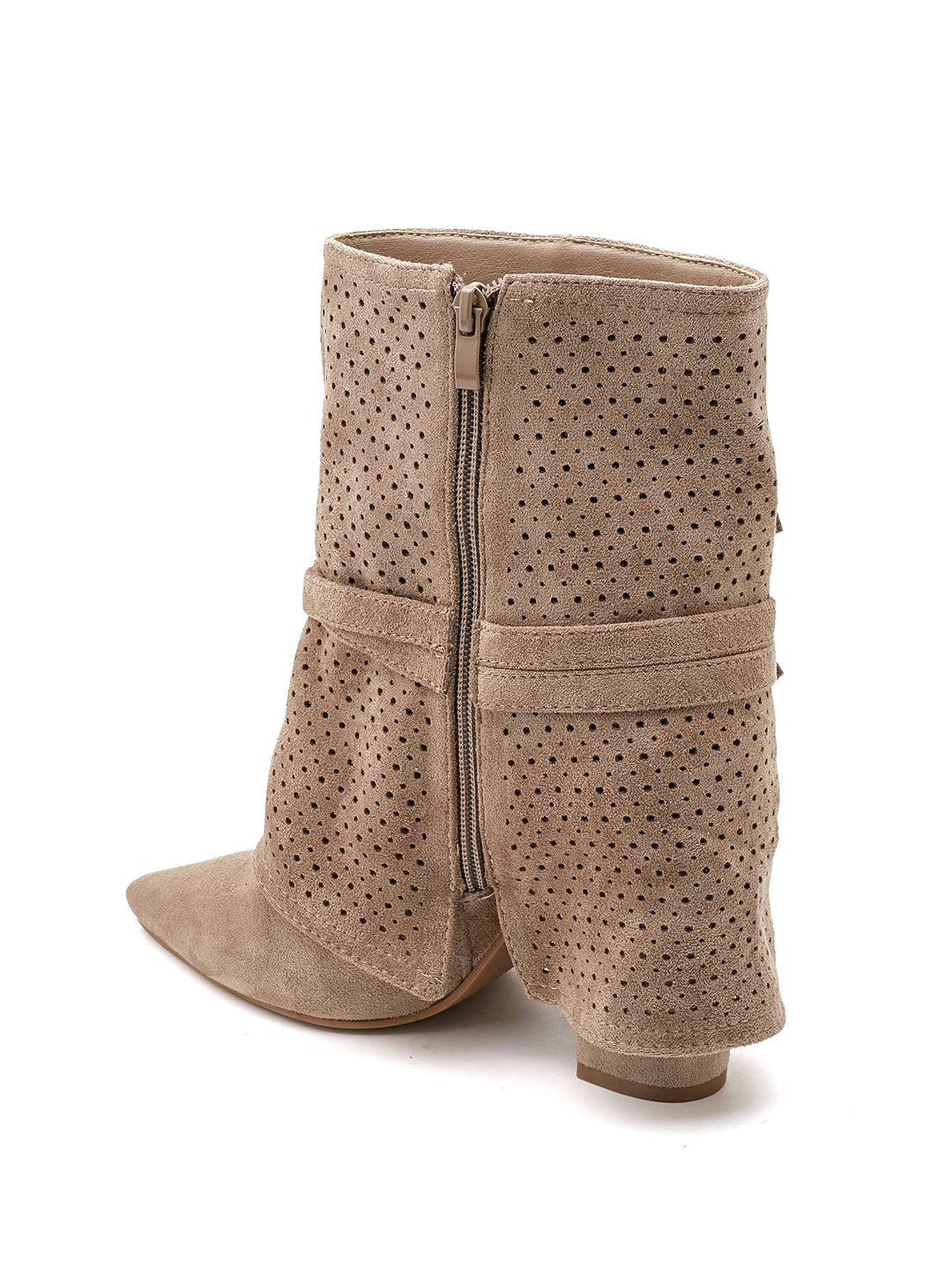 Bottine daim frange taupe 2560