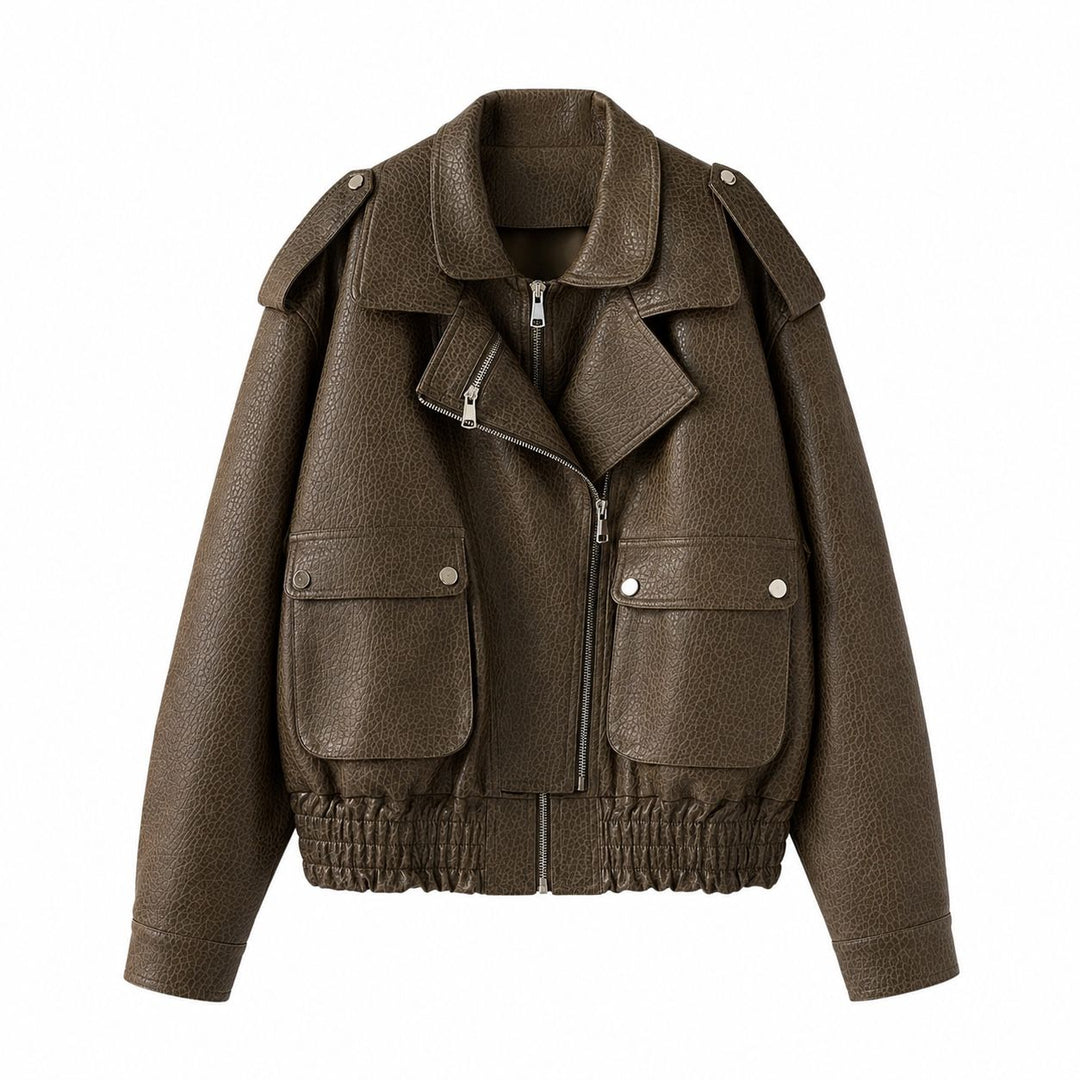 Veste similicuir Taupe 202369