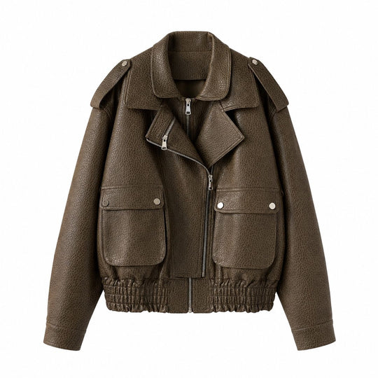 Veste similicuir Taupe 202369