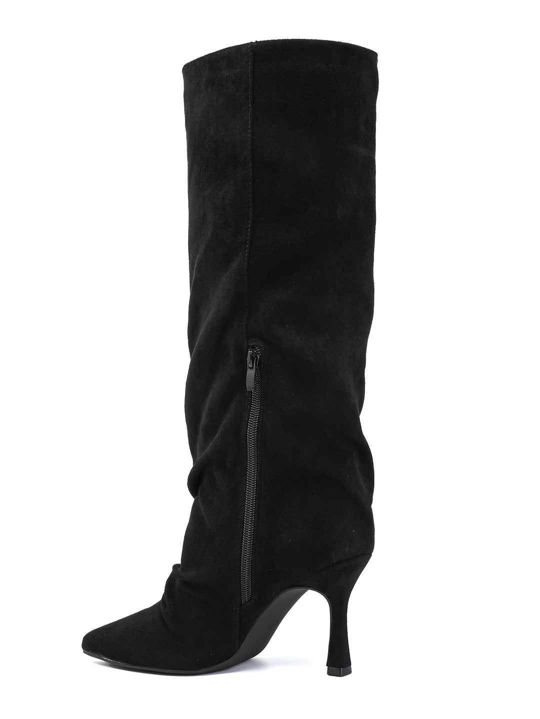 Bottes daim effet plissé 2582A Noir