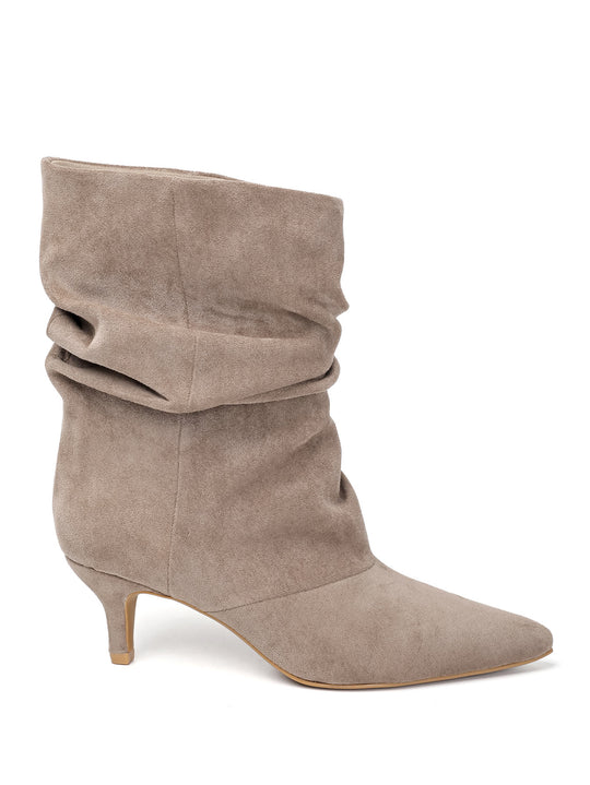 Bottines daim effet plissé 2910A Taupe (khaki)