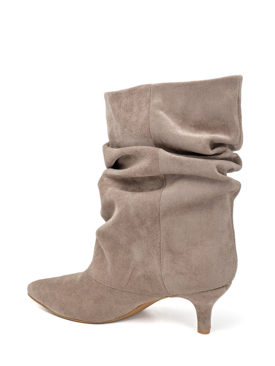 Bottines daim effet plissé 2910A Taupe (khaki)