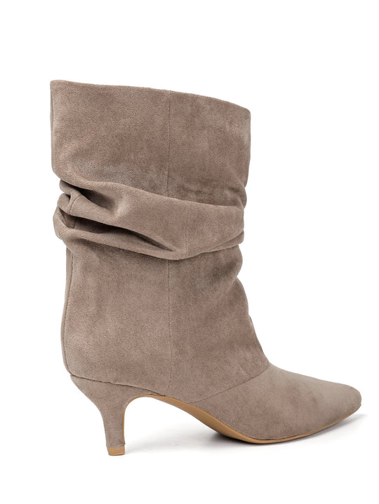 Bottines daim effet plissé 2910A Taupe (khaki)