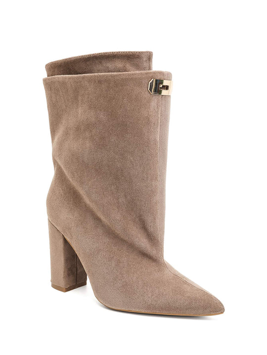 Bottines daim droite 2911A Taupe(khaki)