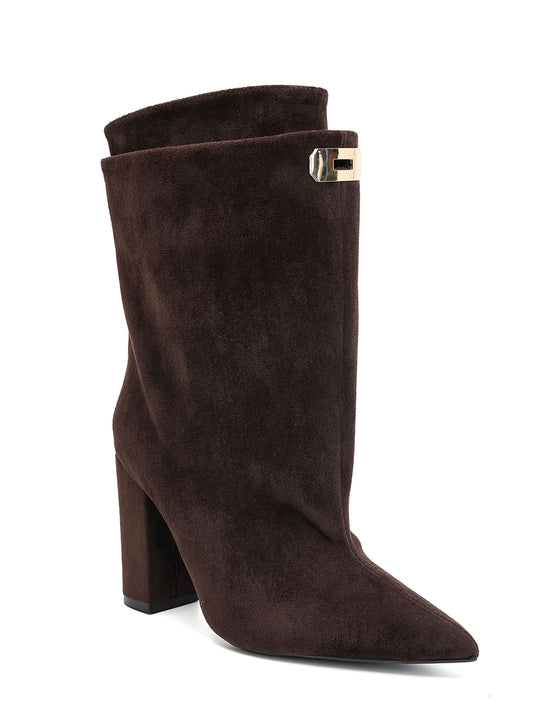 Bottines daim droite 2911A Brown