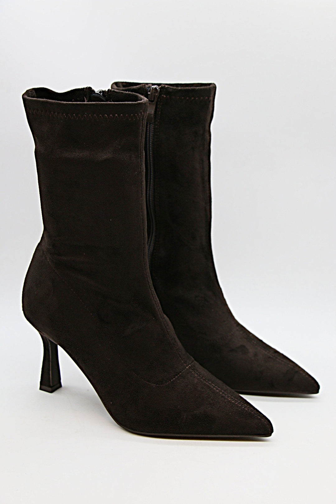 Bottine effet chaussette daim D-242 Brown