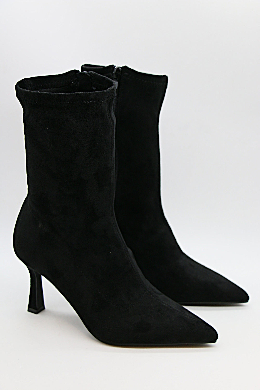 Bottine effet chaussette daim D-242 Noir