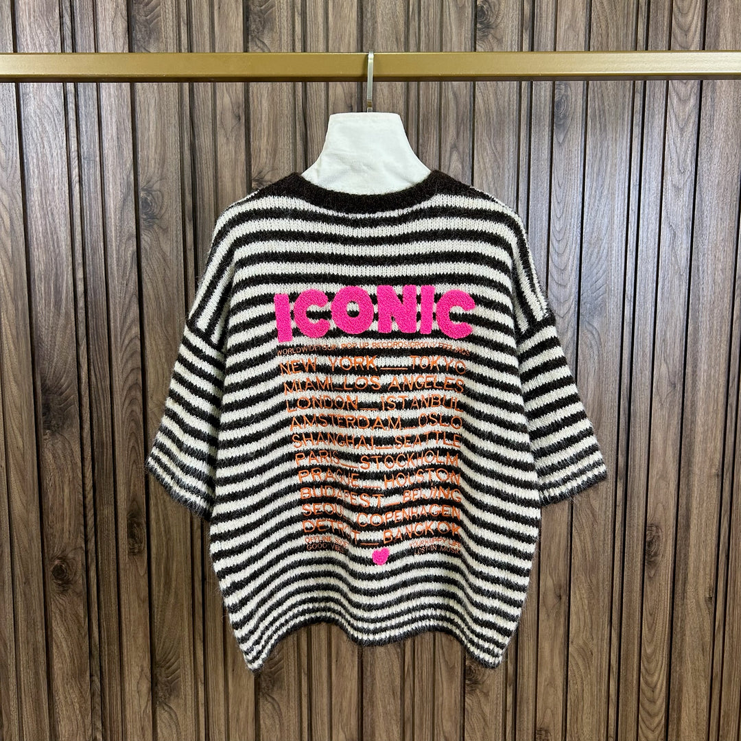 Pull Maille à rayure Iconic Choco M66307