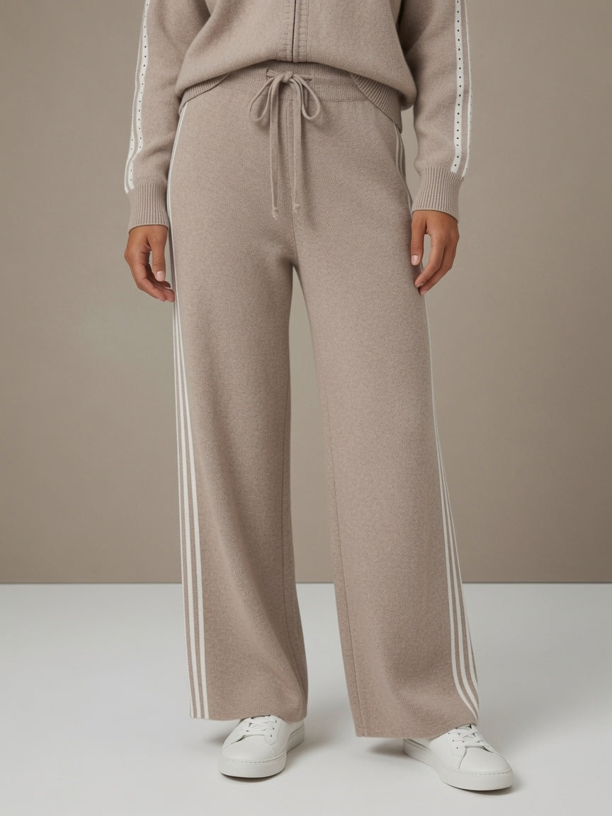 Pantalon taupe manches bandes 26630