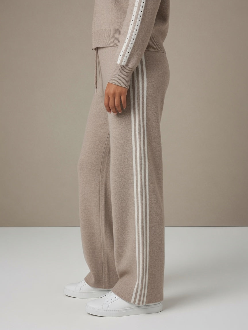 Pantalon taupe manches bandes 26630