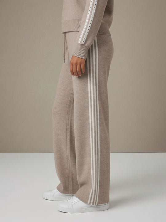 Pantalon taupe manches bandes 26630