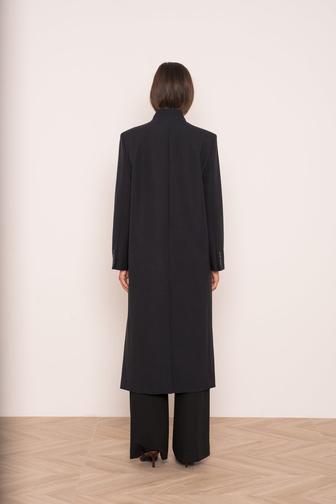 Manteau Blazer long V26168 Bleu nuit