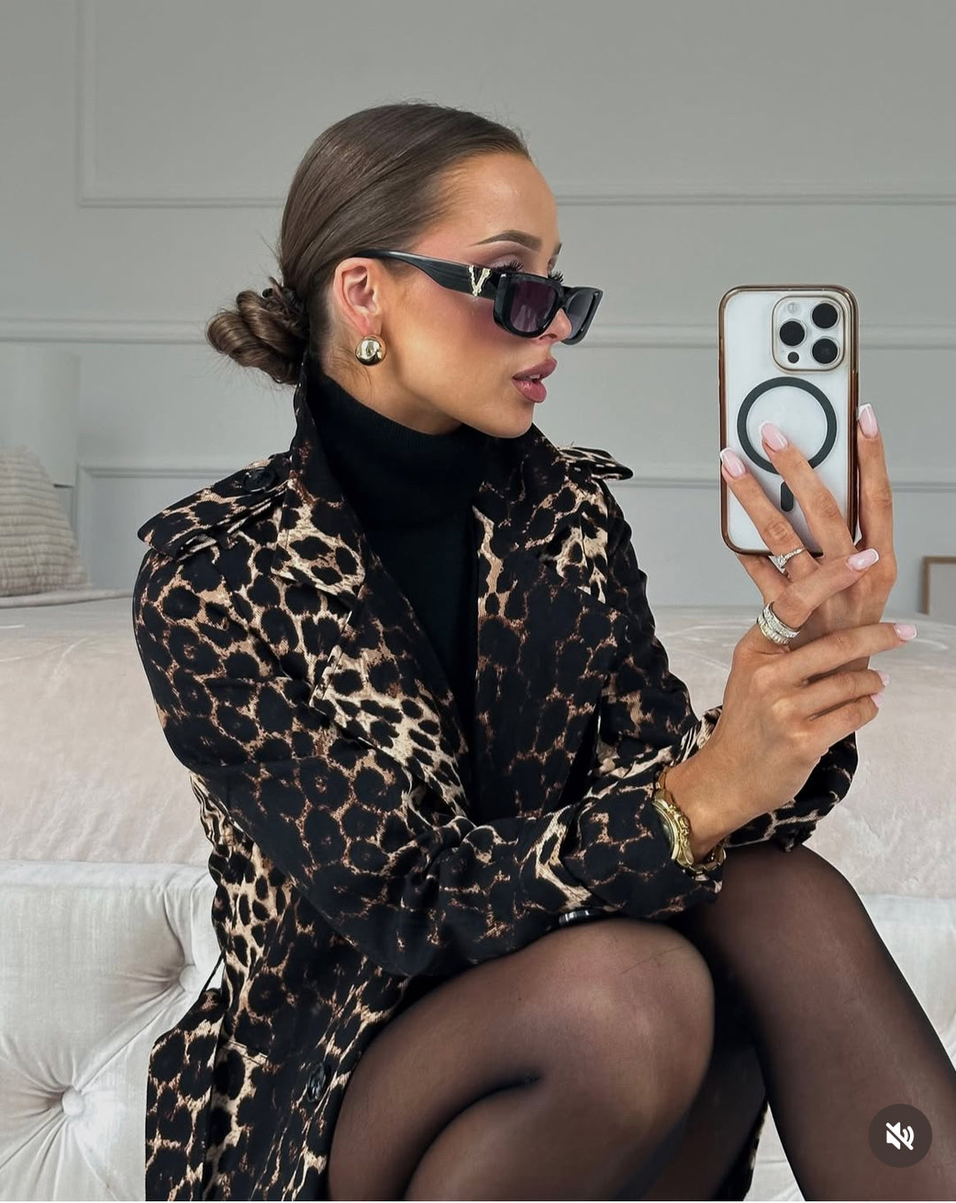 Trench long leopard 9771