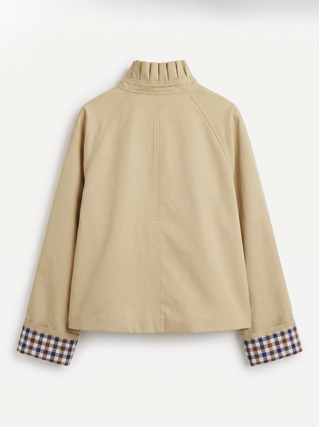 Veste Beige manche rever carreaux M7575