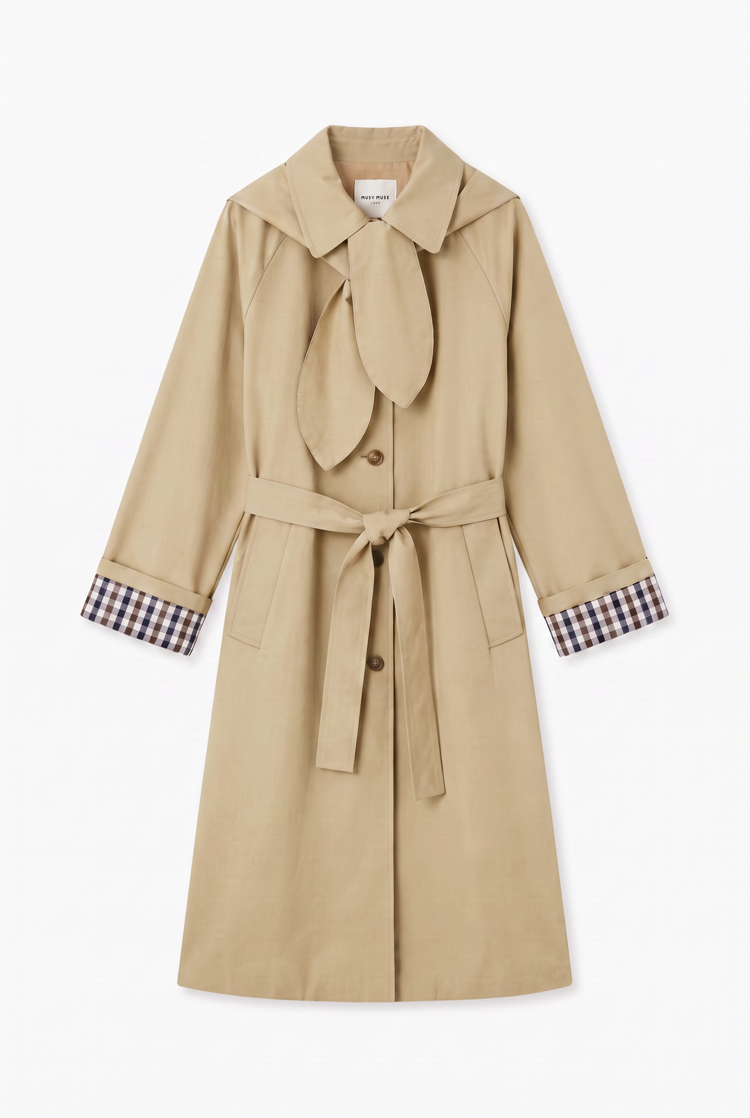 Trench long Beige col attaches  2026