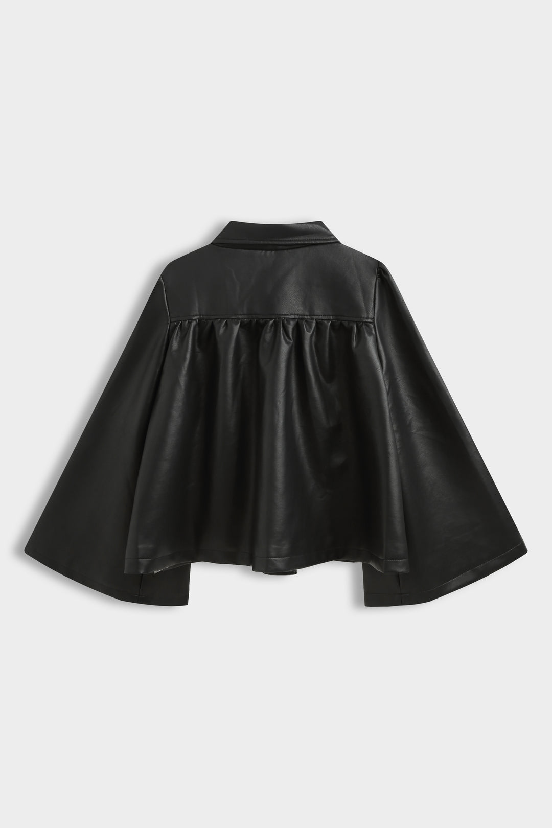 Veste similicuir manches larges Noir Cv2220