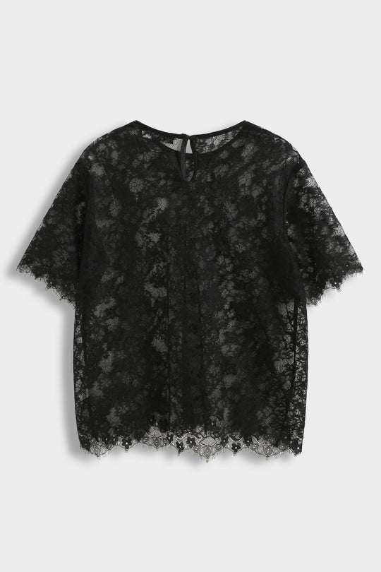 Top dentelle transparente Noir PP1027