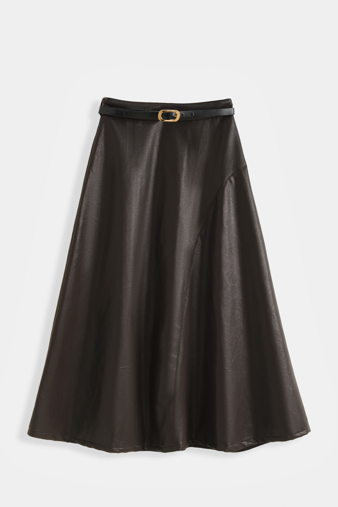 Jupe similicuir évasée Choco 9729