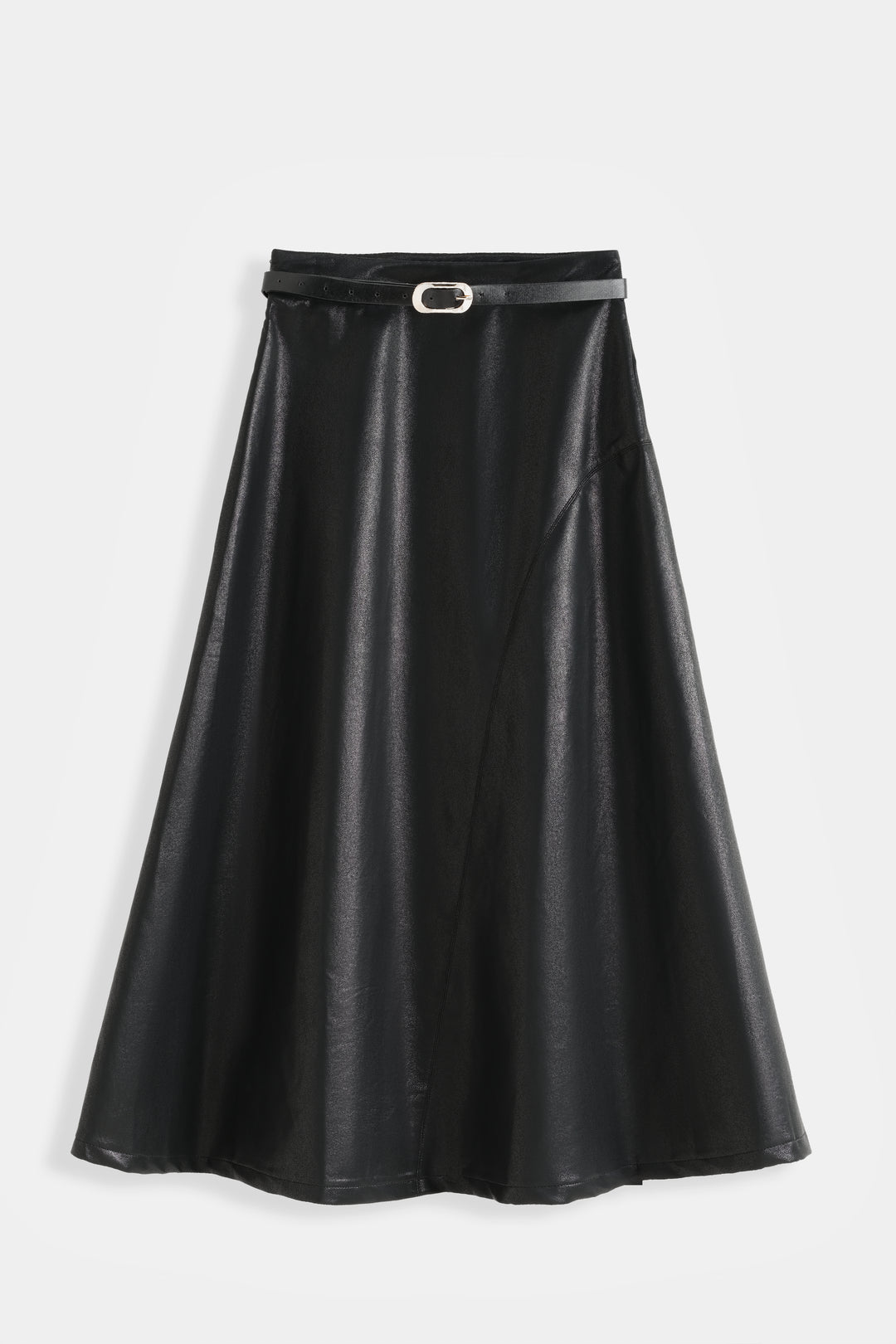 Jupe similicuir évasée Noir 9729