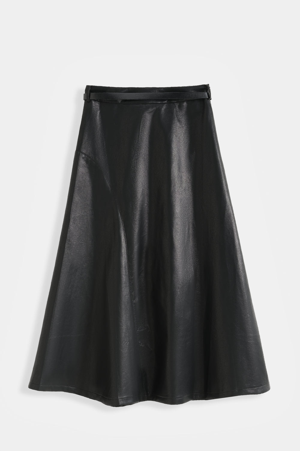 Jupe similicuir évasée Noir 9729